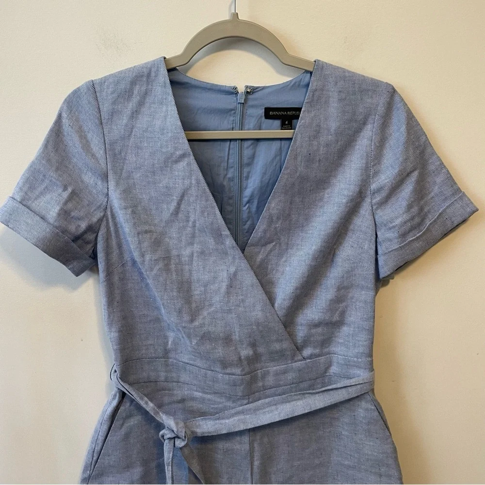 Banana Republic linen blend romper light denim